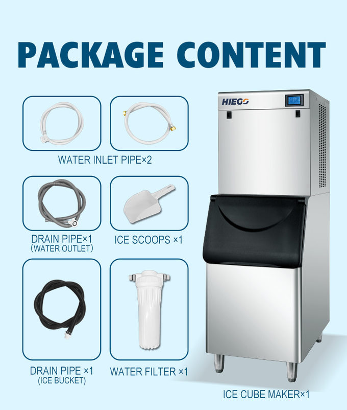 200kg / 24H Komersial Pembuat Es Batu Mesin Pembuat Es Otomatis Mesin Es untuk Penggunaan Hotel 9