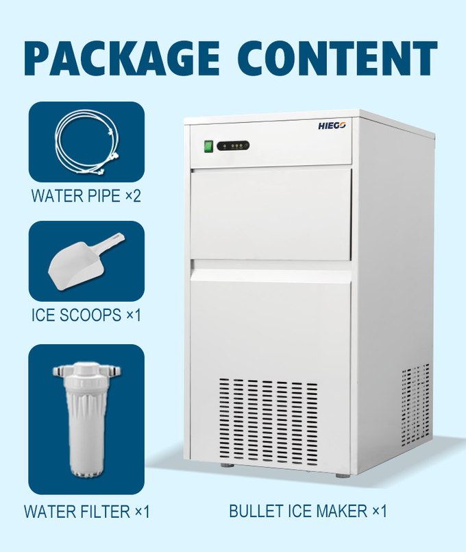 Mesin Es Nugget Komersial Portabel 100kg Pembuat Es Peluru Pendingin Udara Untuk Rumah 10
