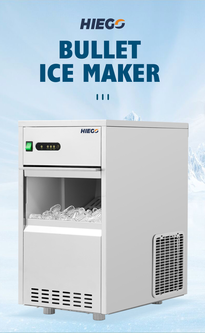 Mesin Es Nugget Komersial Portabel 100kg Pembuat Es Peluru Pendingin Udara Untuk Rumah 2