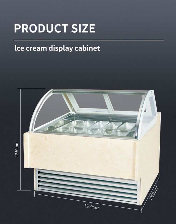 R404 Lemari Pajangan Kerucut Es Krim Baked Pastry Ice Cream Dipping Case Stand Alone 5