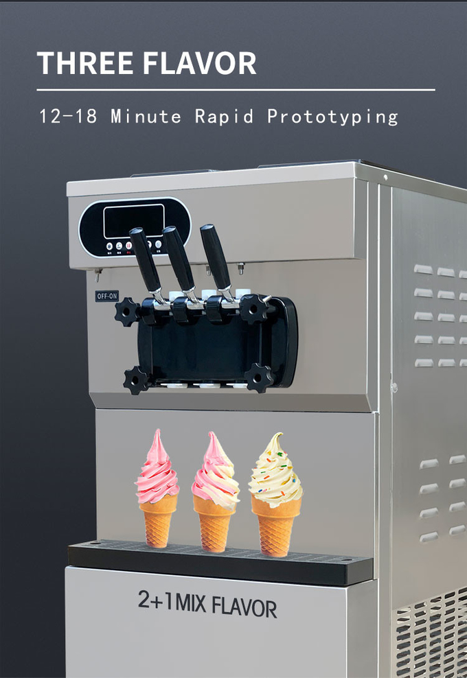 25-28L/H Soft Serve Ice Cream Machine 3 Mesin Pembuat Rasa 5