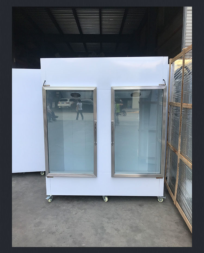 Merchandiser Freezer Es Krim Komersial Padat Freezer Kabinet Pencelupan Otomatis Penuh 0